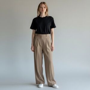 Aritzia The Effortless Pant in Heather Oat Beige – Size 6